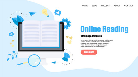 webpage template flat design open book vector image