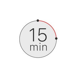 15 minutes timer stopwatch or countdown icon time vector