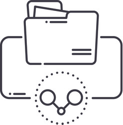 file sharing image icon linear isolated vector image