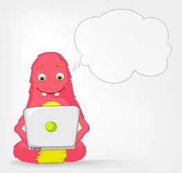 funny monster coder vector