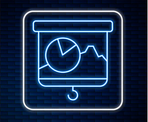 glowing neon line presentation board with graph vector image