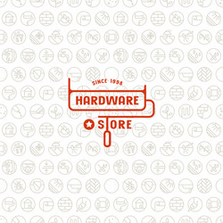 seamless pattern and emblem for hardware store vector image