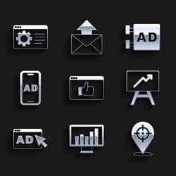 set customer product rating monitor with graph vector image