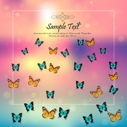 Spring background with butterflies vector