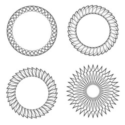 thin line round circular mandala motif pattern vector image