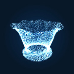 array with dynamic particles 3d technology style vector image
