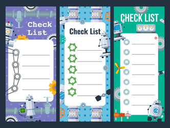 checklist notes with robot technology gear vector