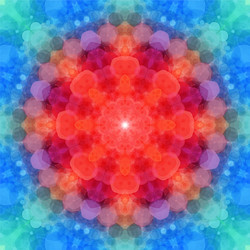 circle pattern made of red and blue hexagonal vector image