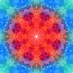 Circle pattern made of red and blue hexagonal vector