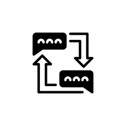 feedback loop glyph icon linear style sign vector image