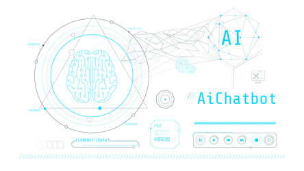futuristic interface for brain research with data vector image