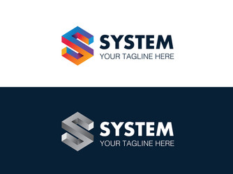 Letter 2c linked curves simple logo Royalty Free Vector