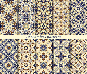 set of ten seamless abstract patterns vector image