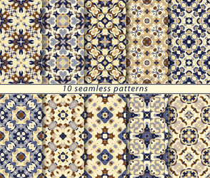 Set of ten seamless abstract patterns vector