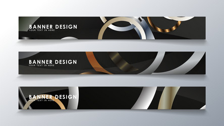 set rectangular banner with a circle background vector image