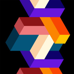 abstract background 3d cubes cubic elements vector image