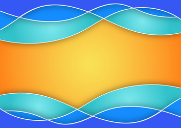 abstract blue wave on orange gradient background vector image