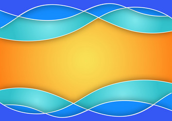 abstract blue wave on orange gradient background vector