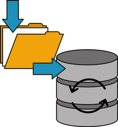 data center disks with folder isolated icon vector image