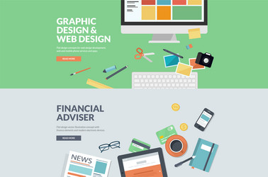 flat design concepts for graphic and web vector image