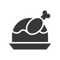 roast turkey cute christmas and winter related vector