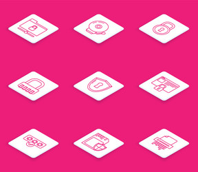 set line ftp folder and lock ringing alarm bell vector image
