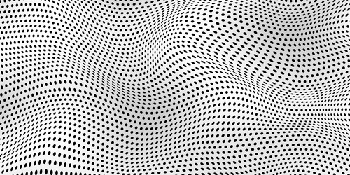 Abstract wave dot halftone pattern grid paper vector