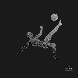 Football player with ball dotted silhouette of man vector