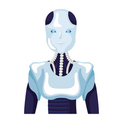 robot ai technology front view vector image