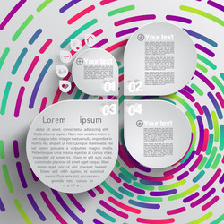 rounded shape with shadow and colorful circle vector image