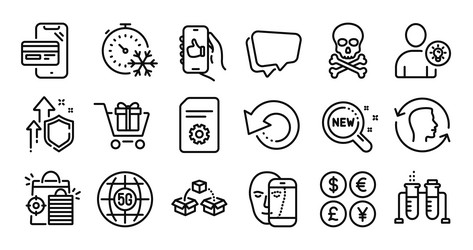 user idea freezing timer and parcel shipping line vector image