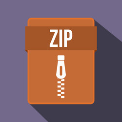 zip file icon flat style vector image