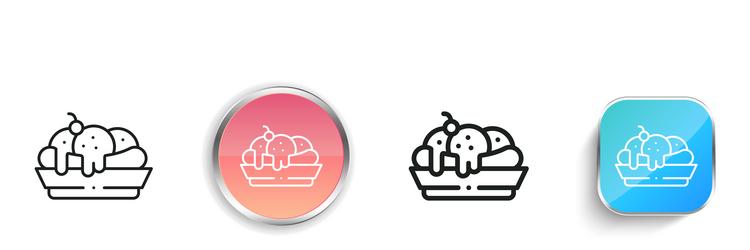 banana split icon thin linear regular and button vector image