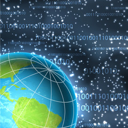 binary background with planet vector image