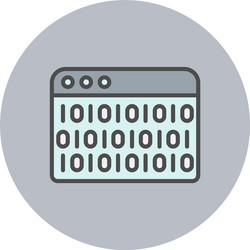 binary code line filled circle icon vector image