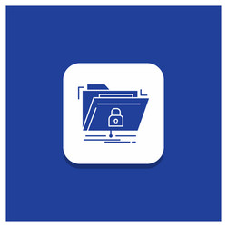 blue round button for encryption files folder vector image