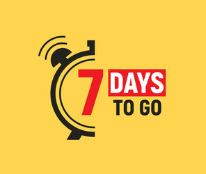 7 Days To Go Countdown Timer Icon vector image