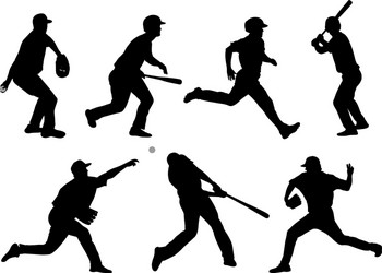 Baseball Silhouettes Vector Image