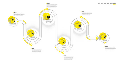 Business infographic 6 steps timeline workflow vector