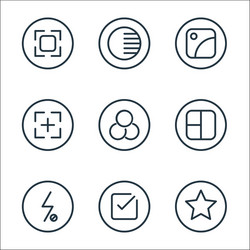 camera line icons linear set quality vector image