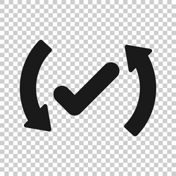 check mark sign icon in flat style confirm button vector image