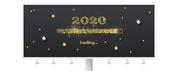 Festive billboard with loading bar transition vector