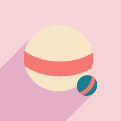 flat with shadow icon and mobile application ball vector image