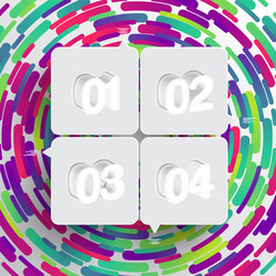 rounded shape with shadow and colorful circle vector image