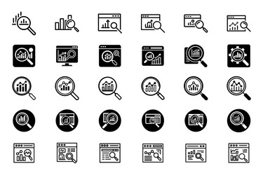 search analytics icon bundle set in style vector image