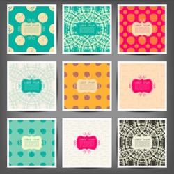 Set of seamless patterns in retro style vector