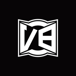 vb logo monogram with abstract shape design vector image