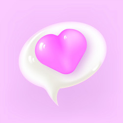 3d icon message dialog button with red vector image