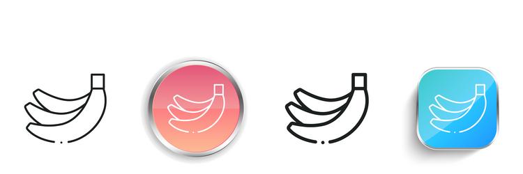bananas icon thin linear regular and button style vector image