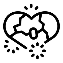broken heart exploding with shards flying concept vector image